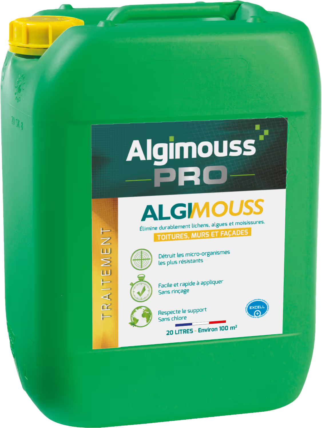 ALGIMOUSS 20 L - Traitement curatif et préventif toiture, mur et façade AGZ000719216